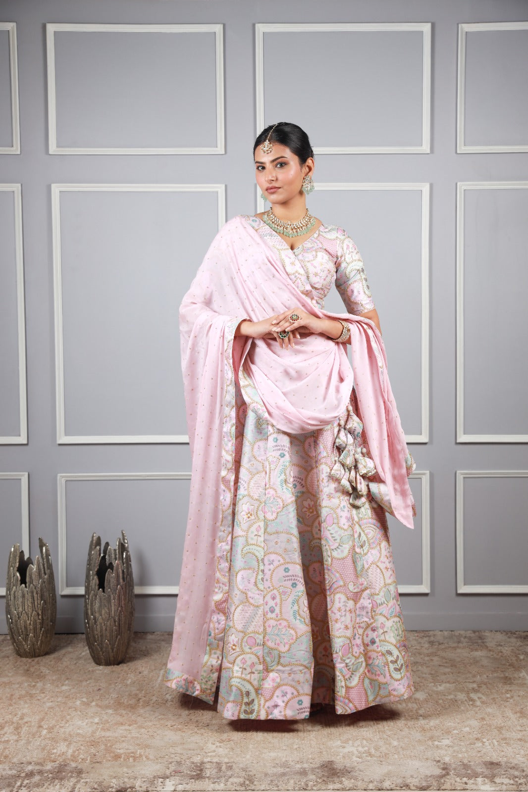 Silk Embroidery Lehenga Set