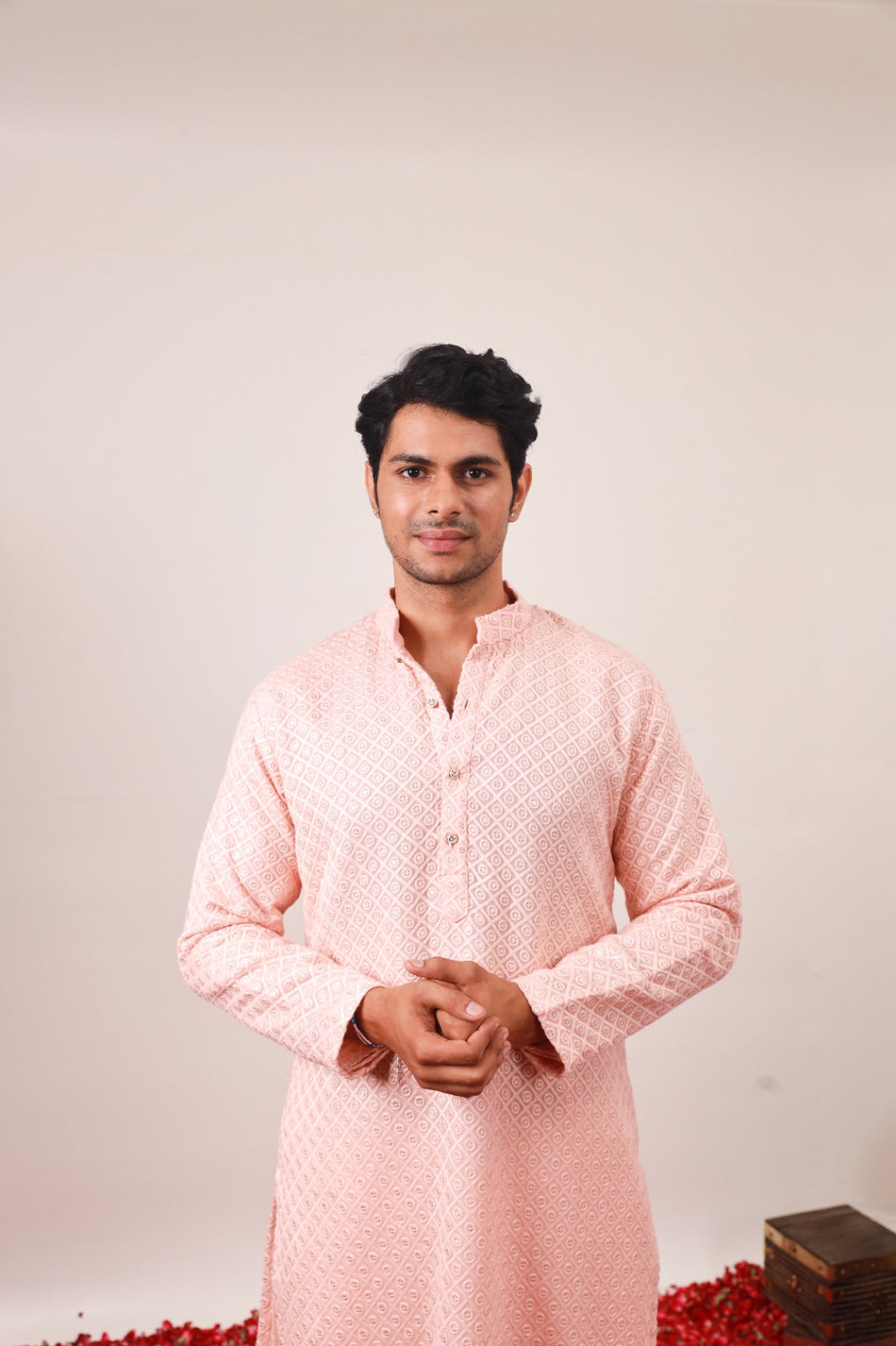 Peach Georgette Kurta Set