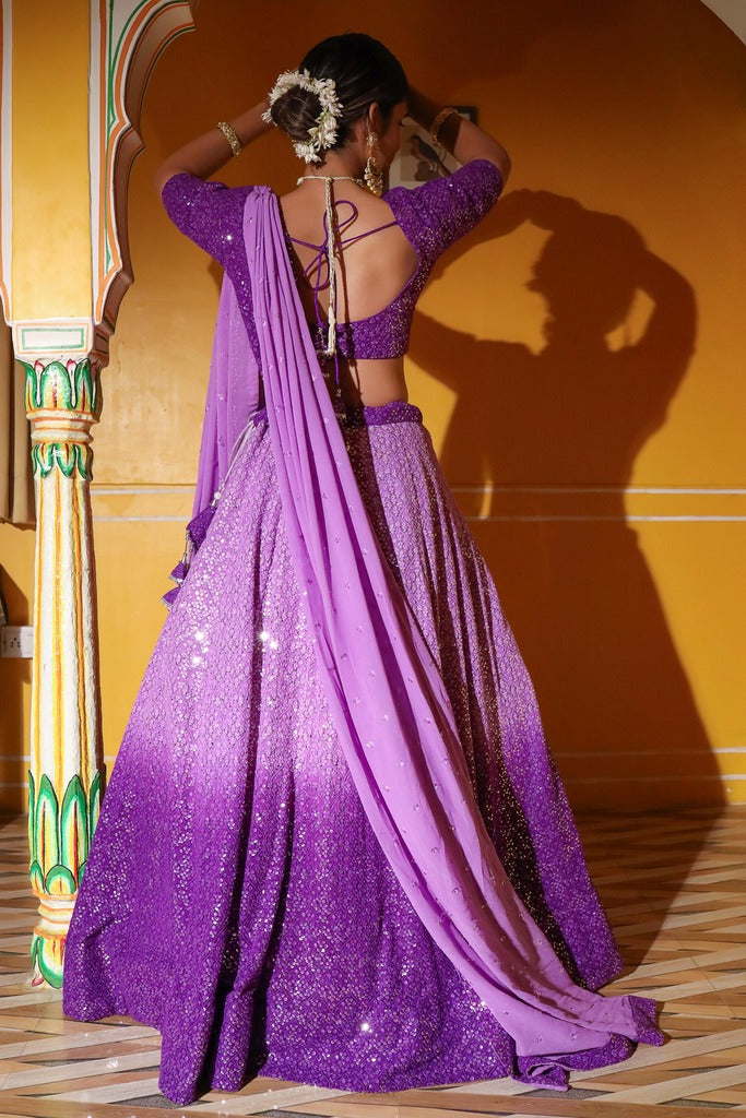 Purple Dreamland Dazzle Lehenga