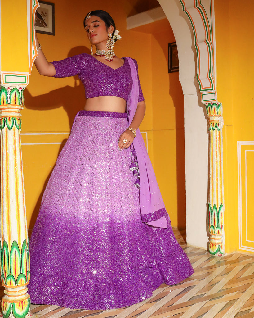 Purple Dreamland Dazzle Lehenga