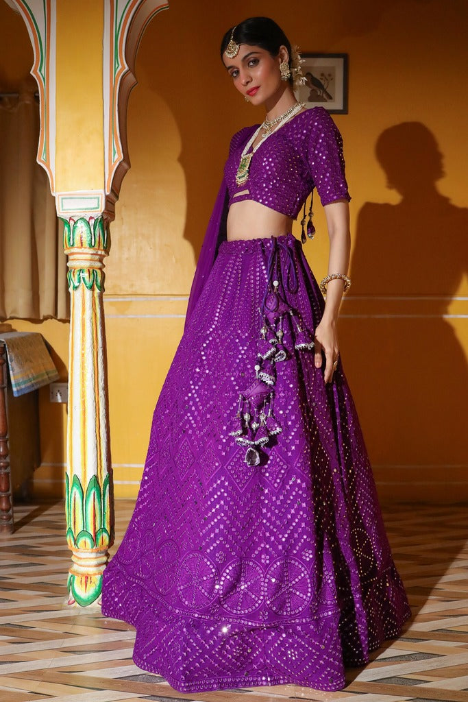 Lavish Lilac Sequin Lehenga
