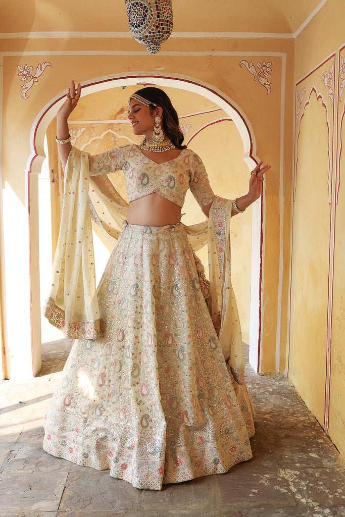Carry mukesh work lehenga set