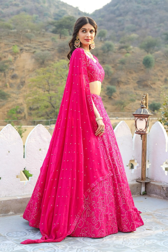 Rani Pink Sequence Lehenga
