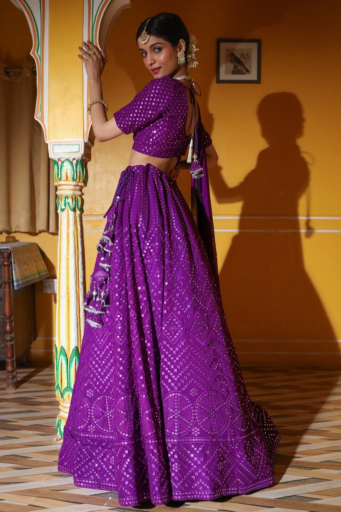 Lavish Lilac Sequin Lehenga
