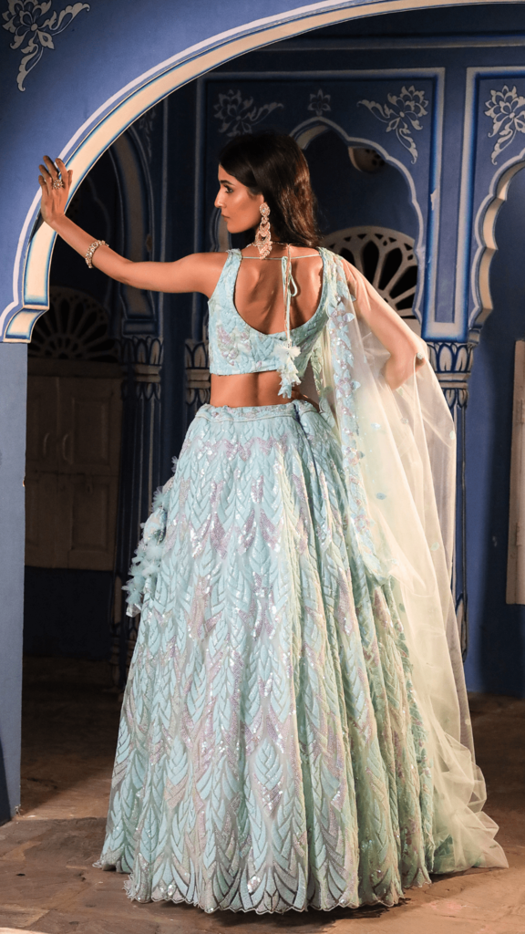 sky Mist Sequence Lehenga