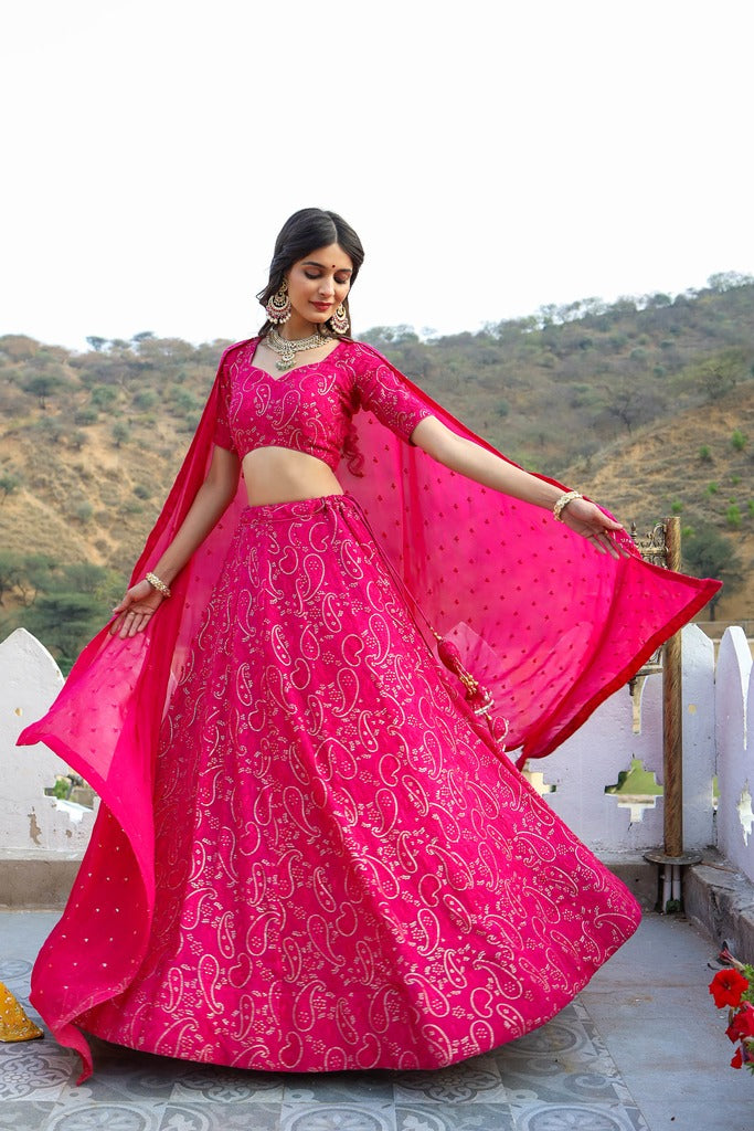Rani Pink Sequence Lehenga