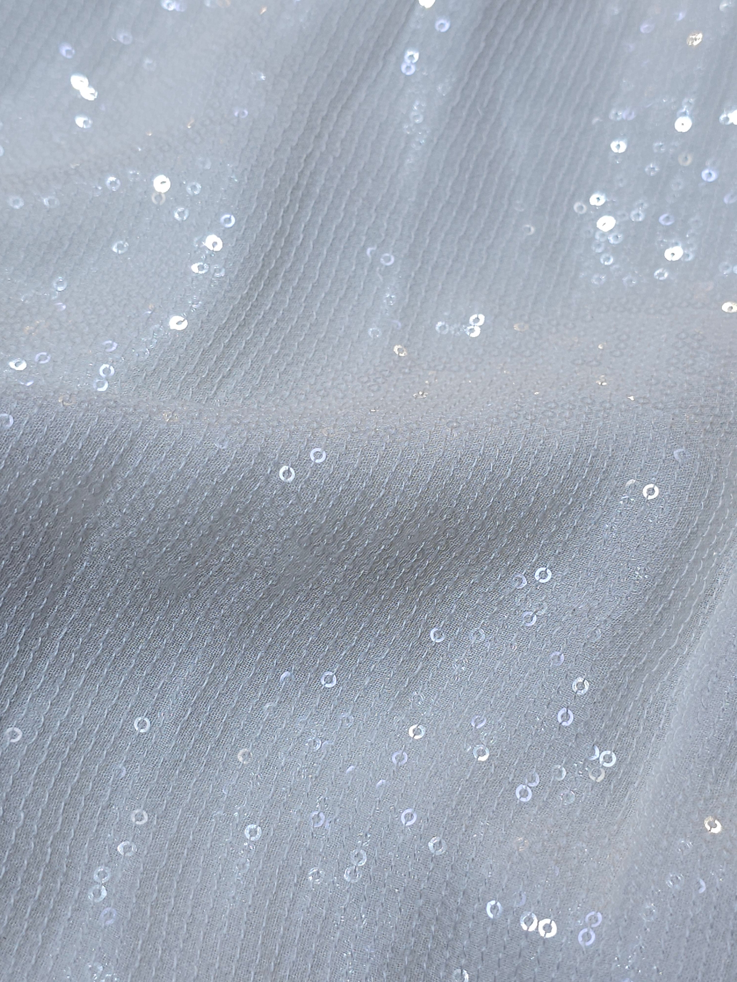 Dyeable Georgette 3mm Water Sequins Work Embroidery ( Price Per Meter )