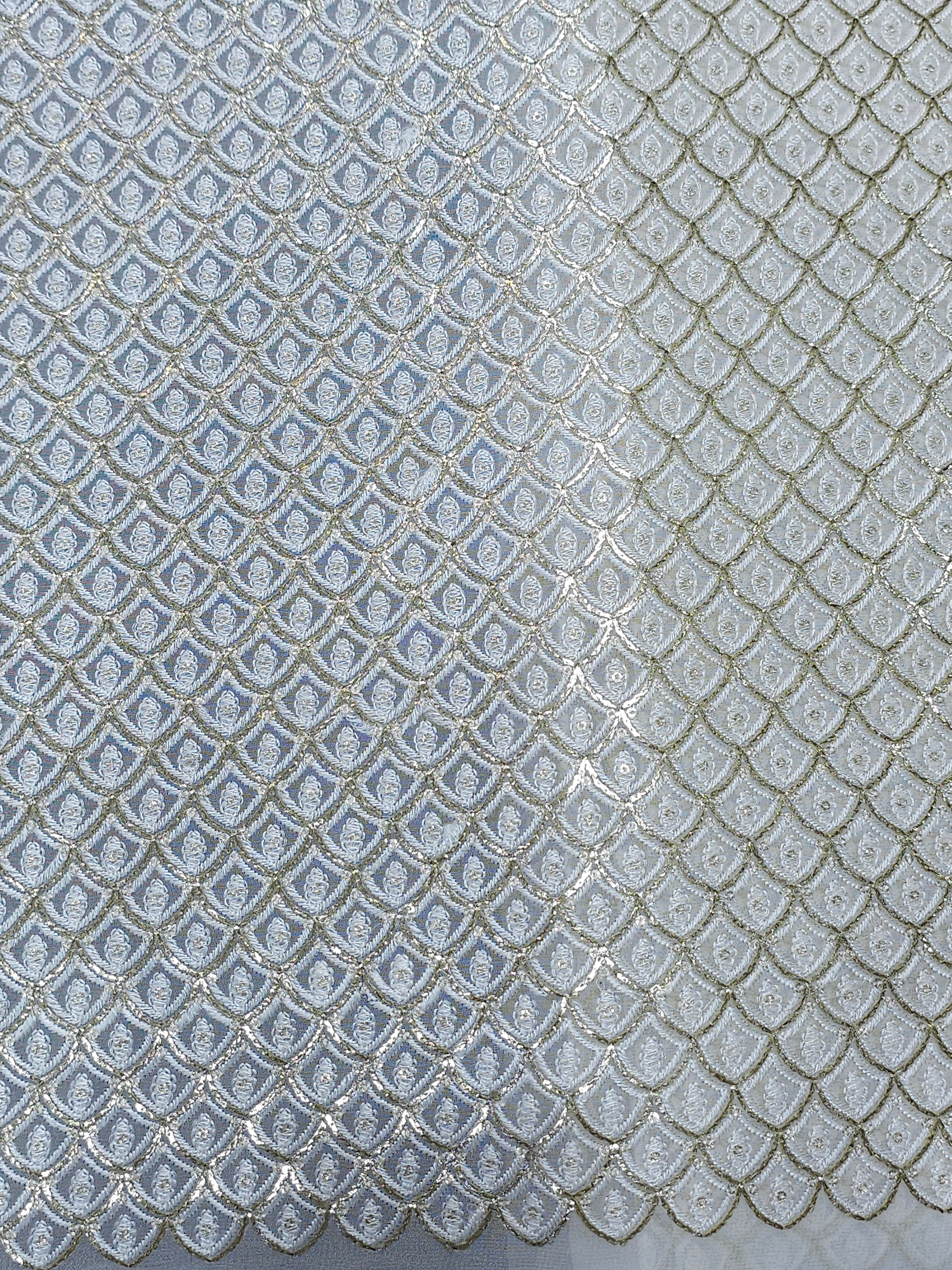 Dyeable Georgette Foil Chek Work Embroidery ( Price per meter )