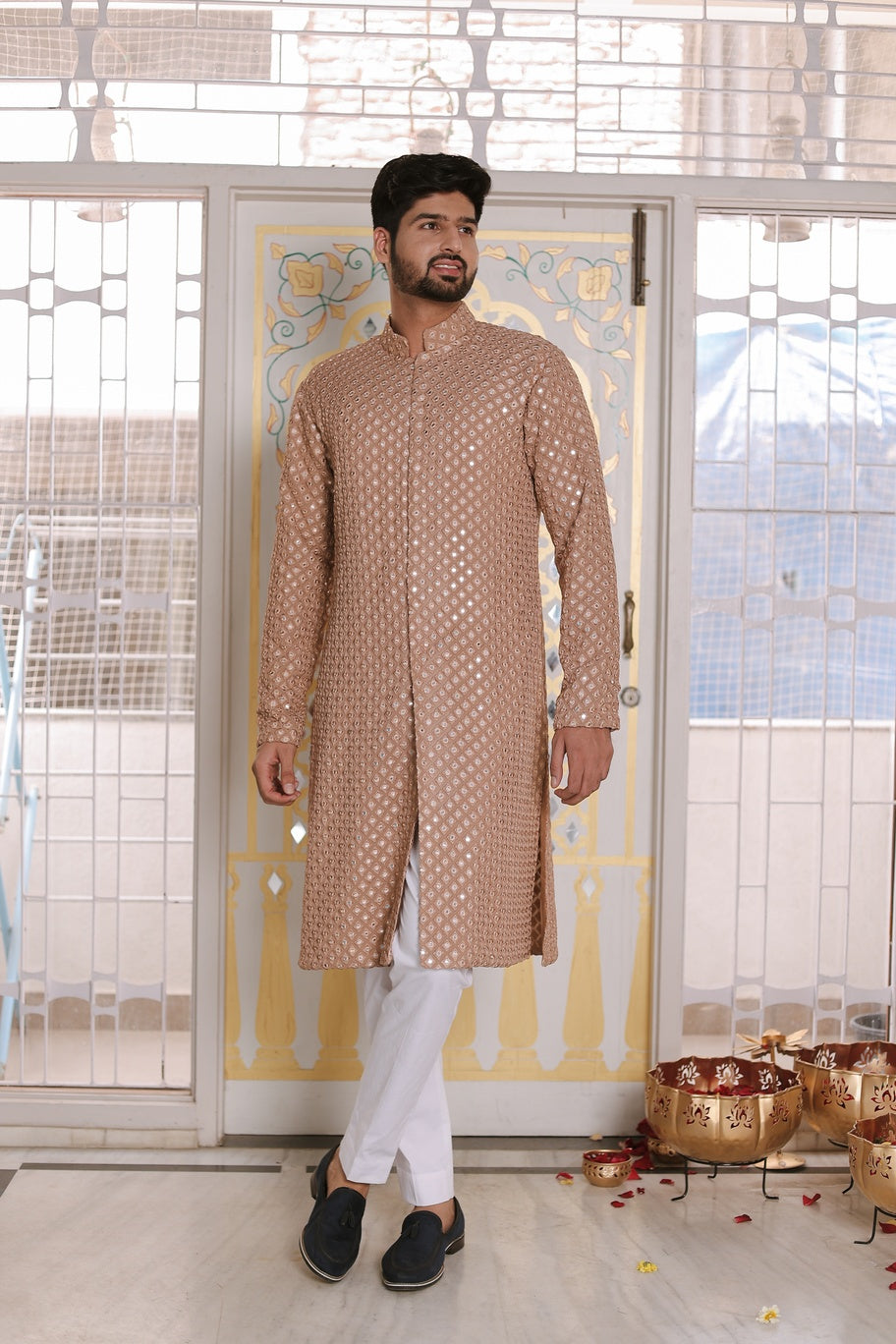 Rose Gold Mirror Kurta set