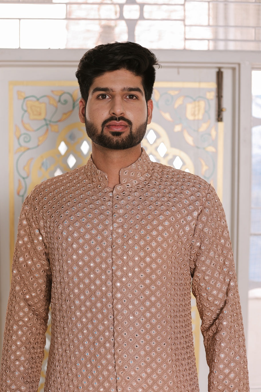 Rose Gold Mirror Kurta set