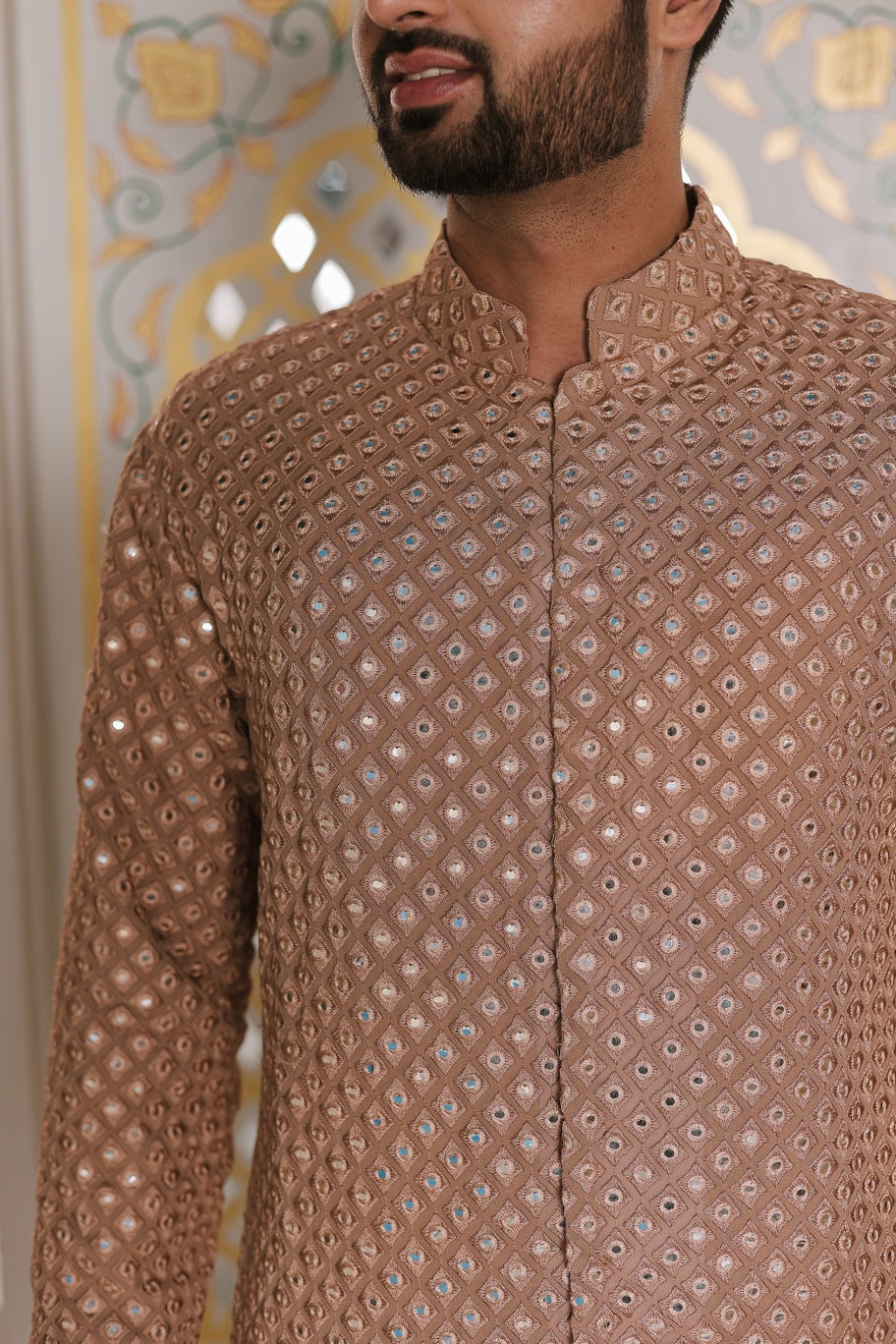 Rose Gold Mirror Kurta set