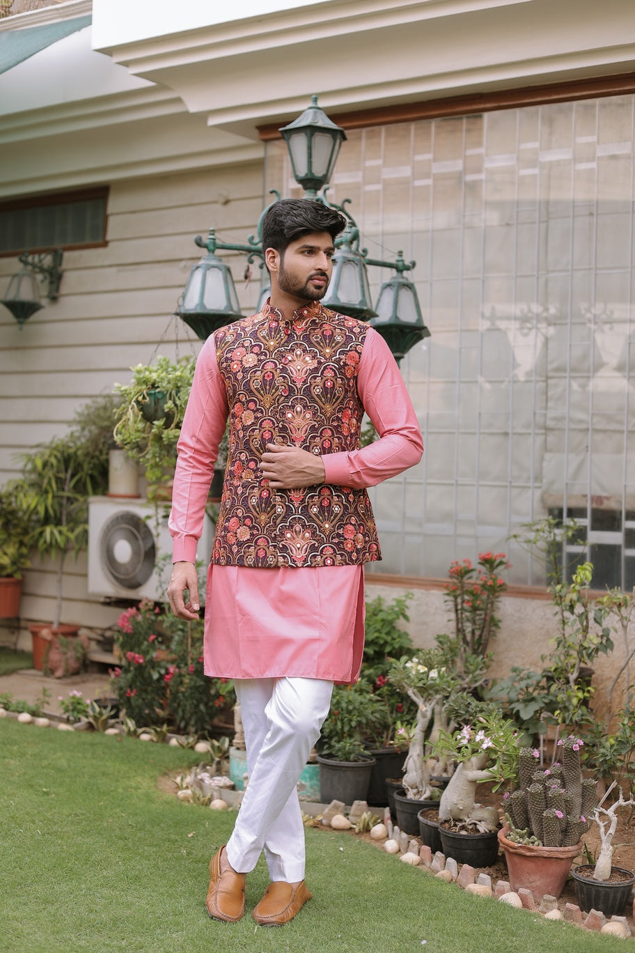 Resham Multi Embroidered Jacket Set