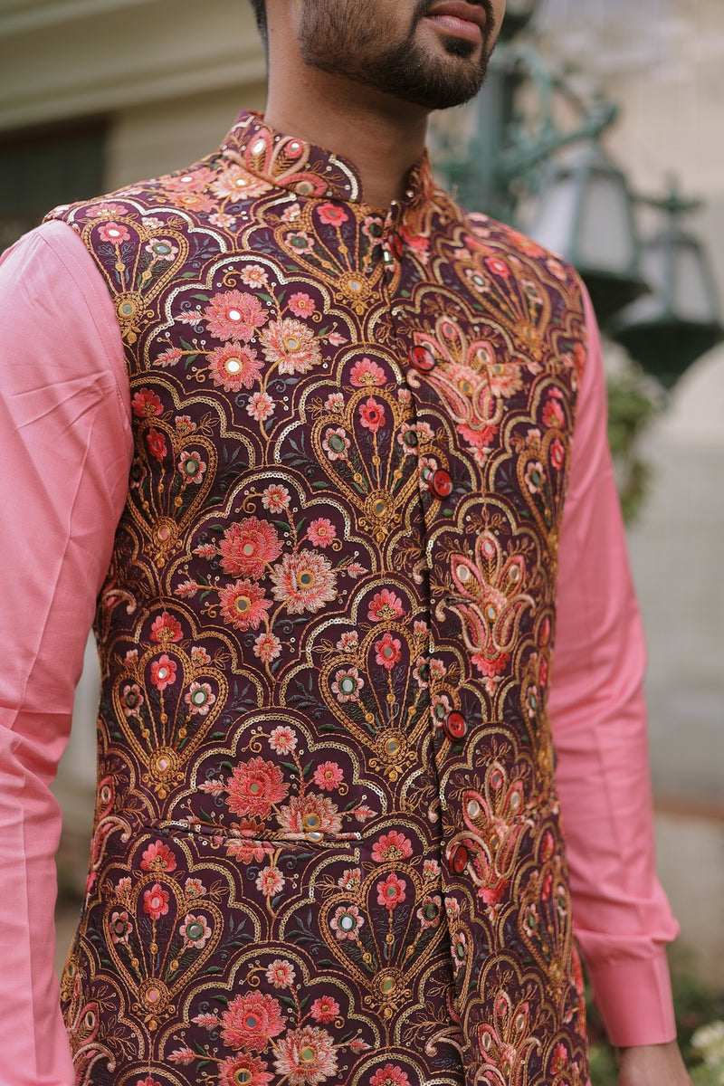 Resham Multi Embroidered Jacket Set