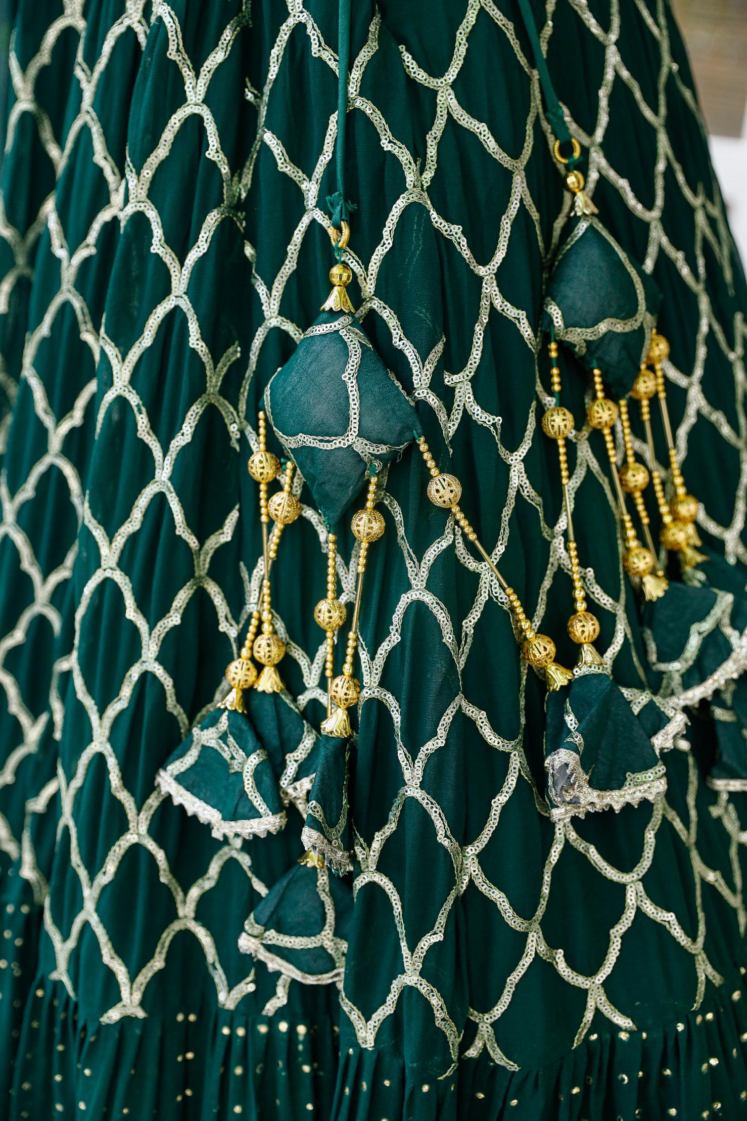 Designer Bottle Green Lehenga Set