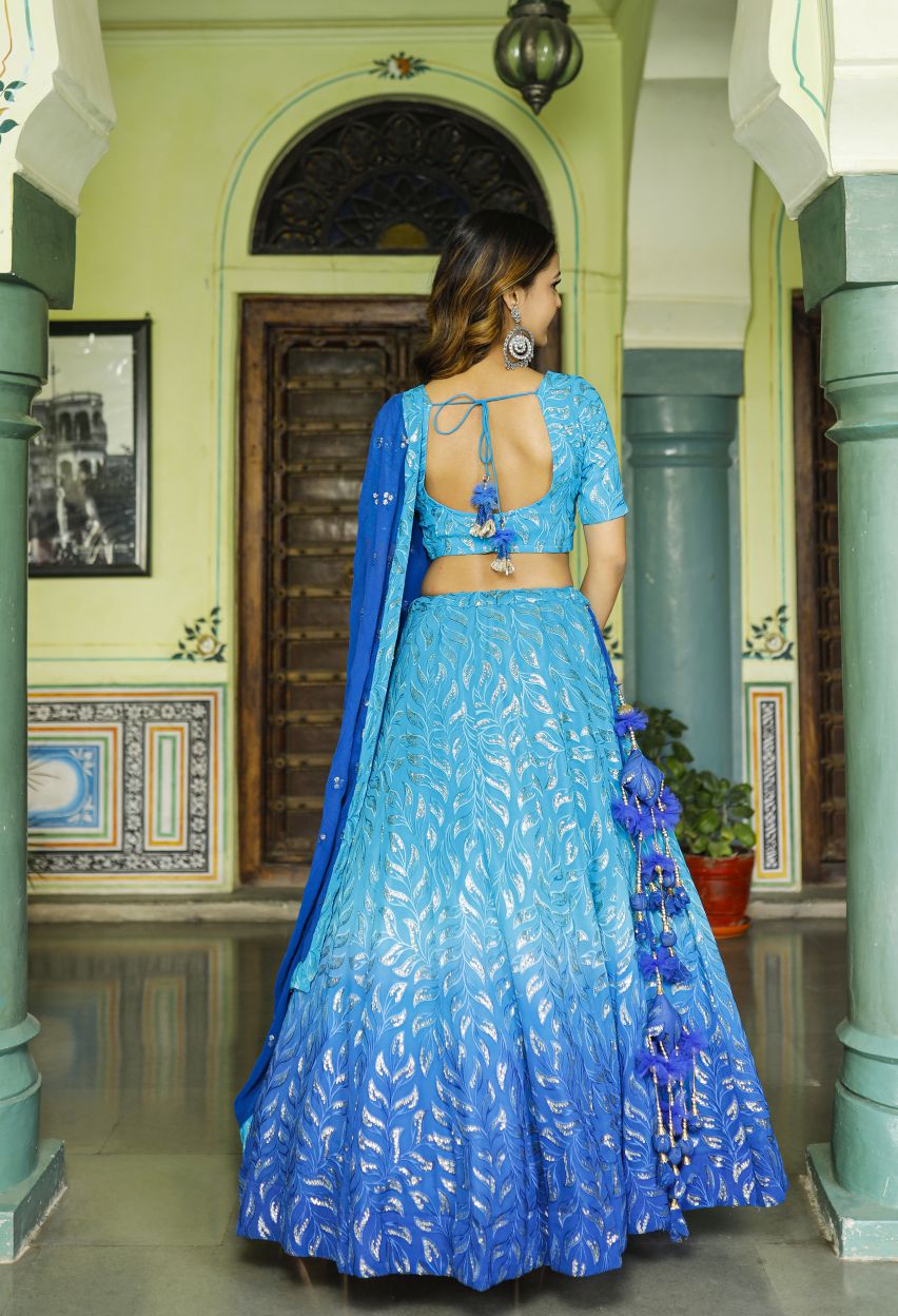 Aqua Blue Lehenga Set