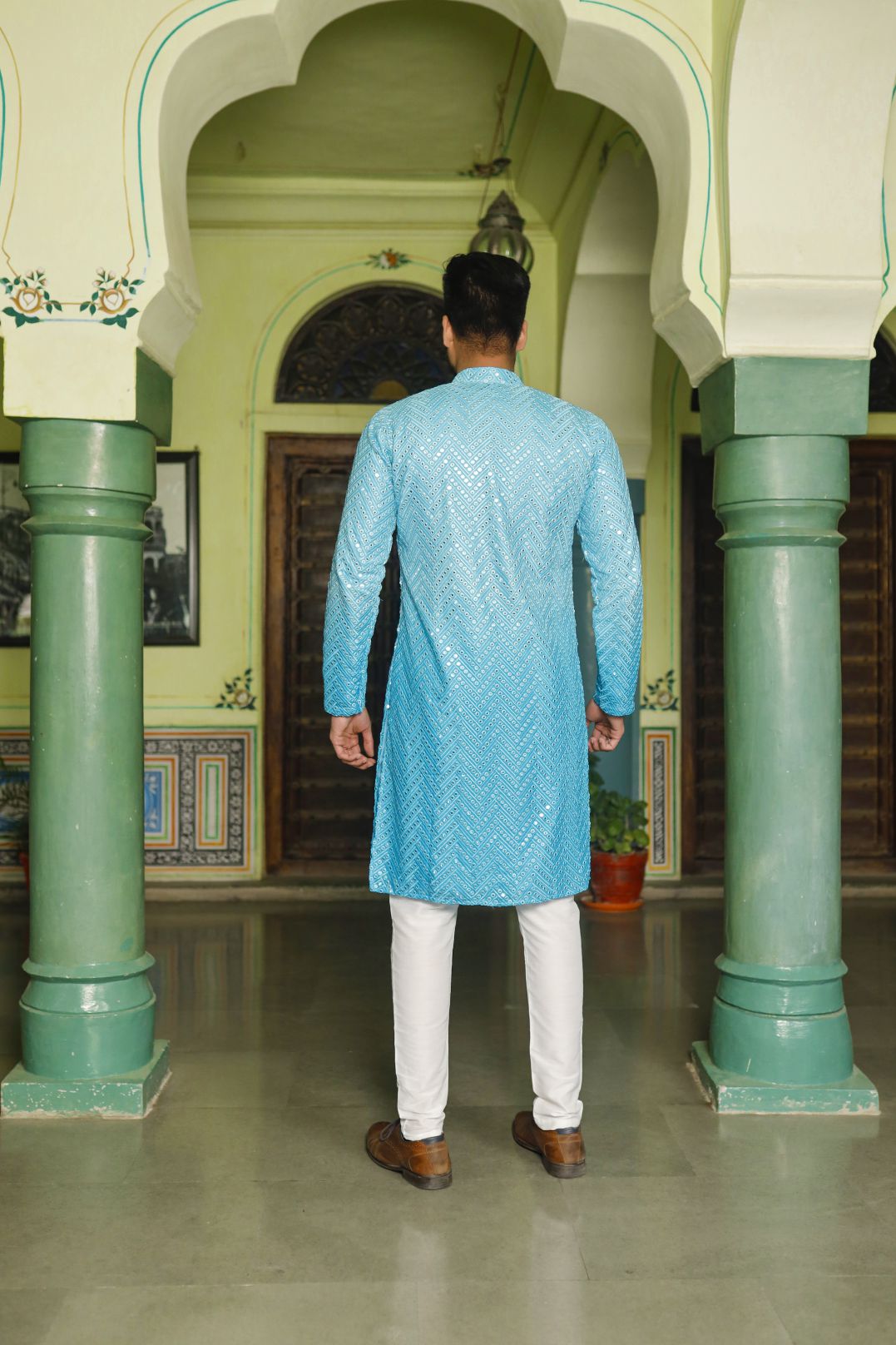 shading Blue Men's Kurta