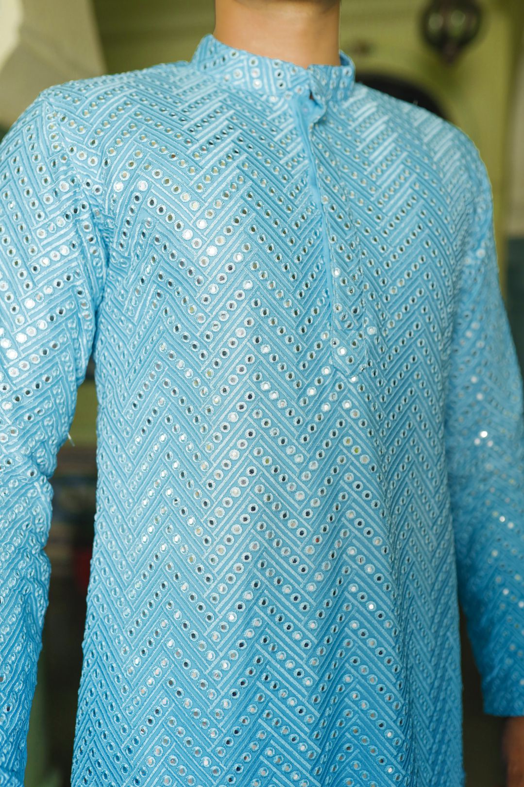 shading Blue Men's Kurta
