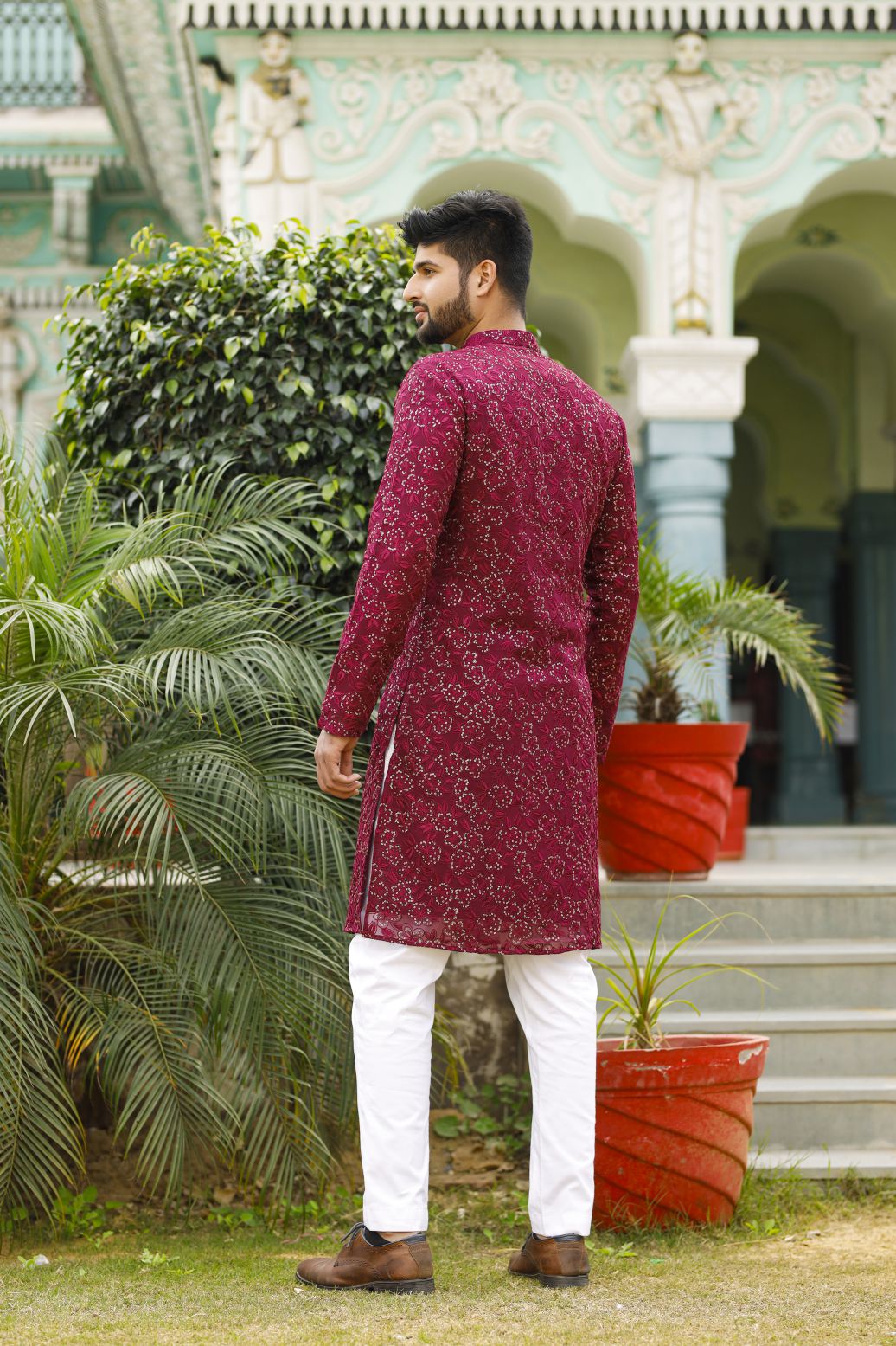 Bold Maroon Mens Kurta set