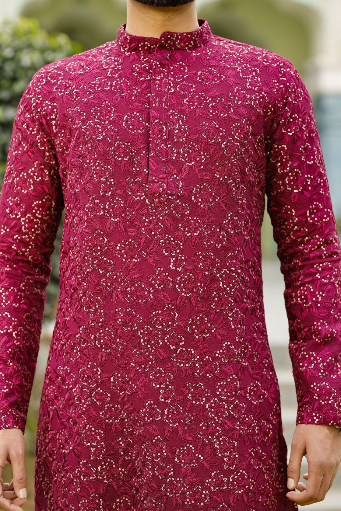 Bold Maroon Mens Kurta set