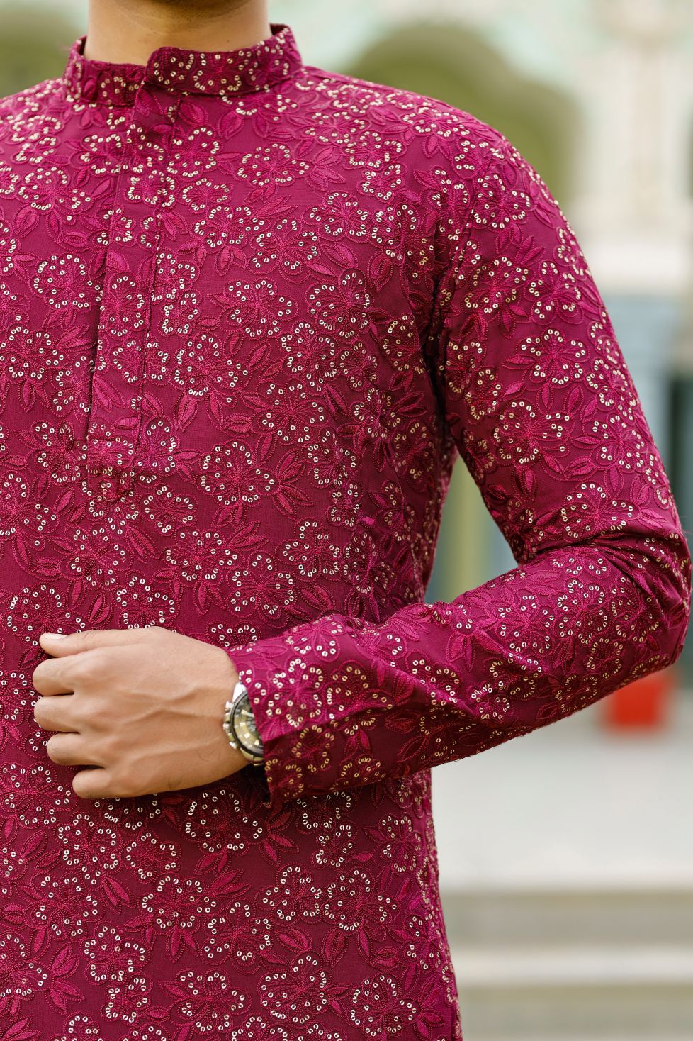 Bold Maroon Mens Kurta set