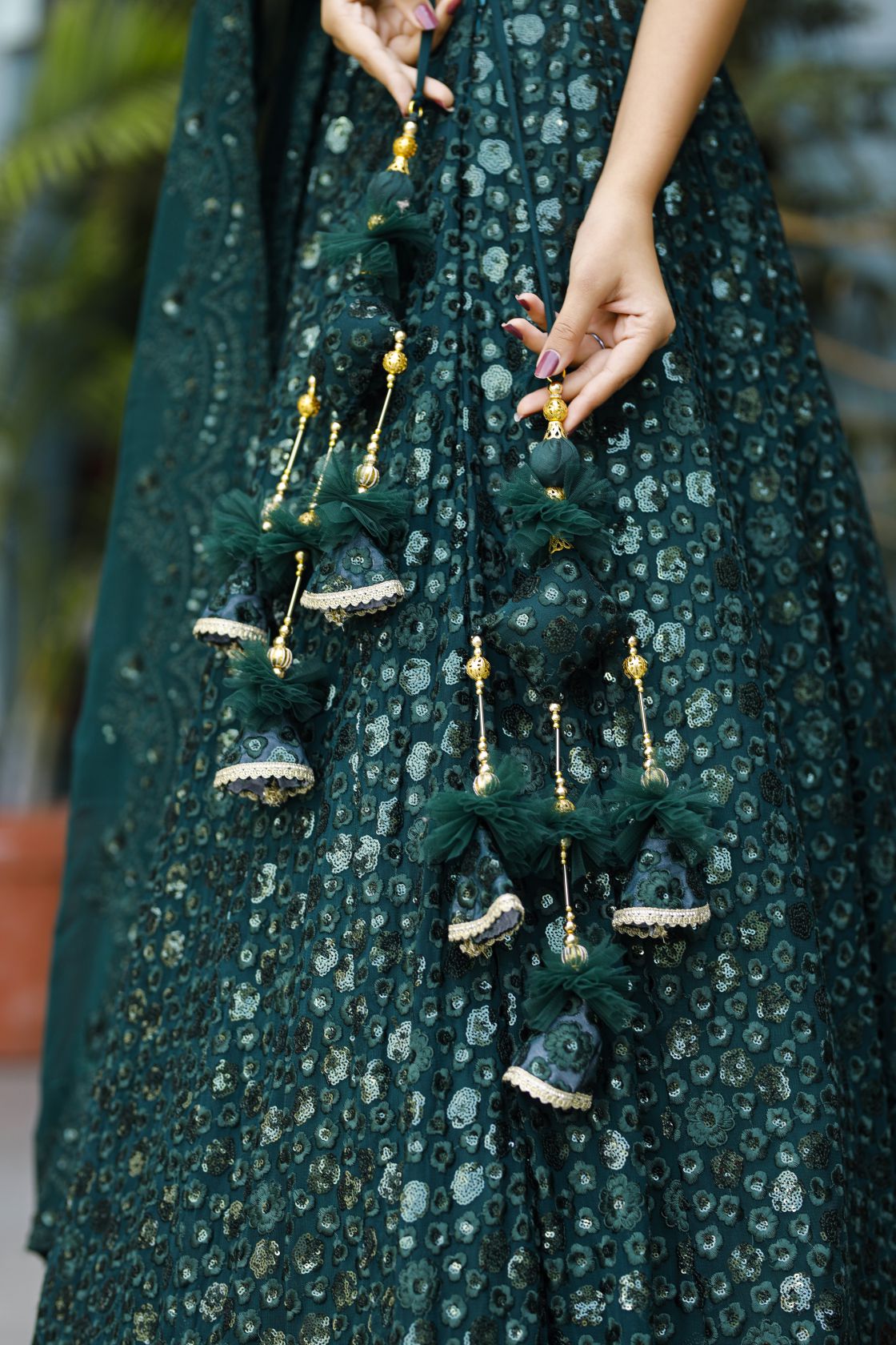 Bottlle Green Lehenga Set
