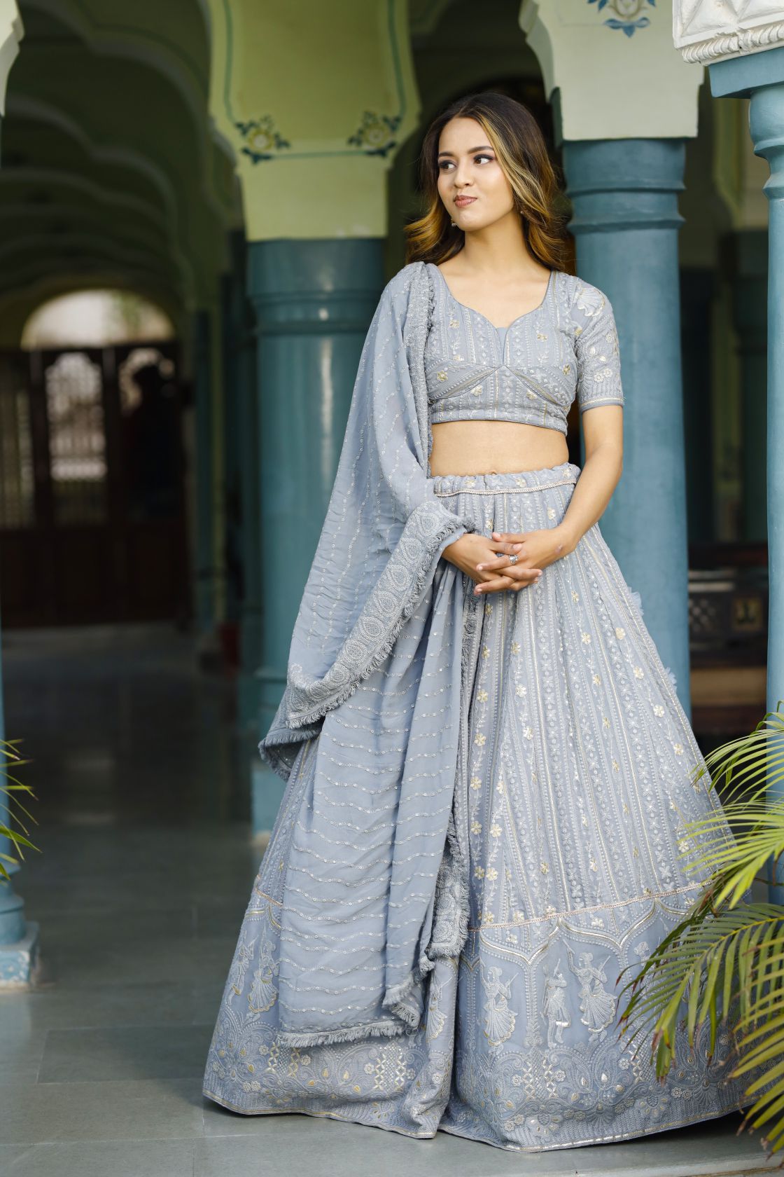 Grey Lehenga Set