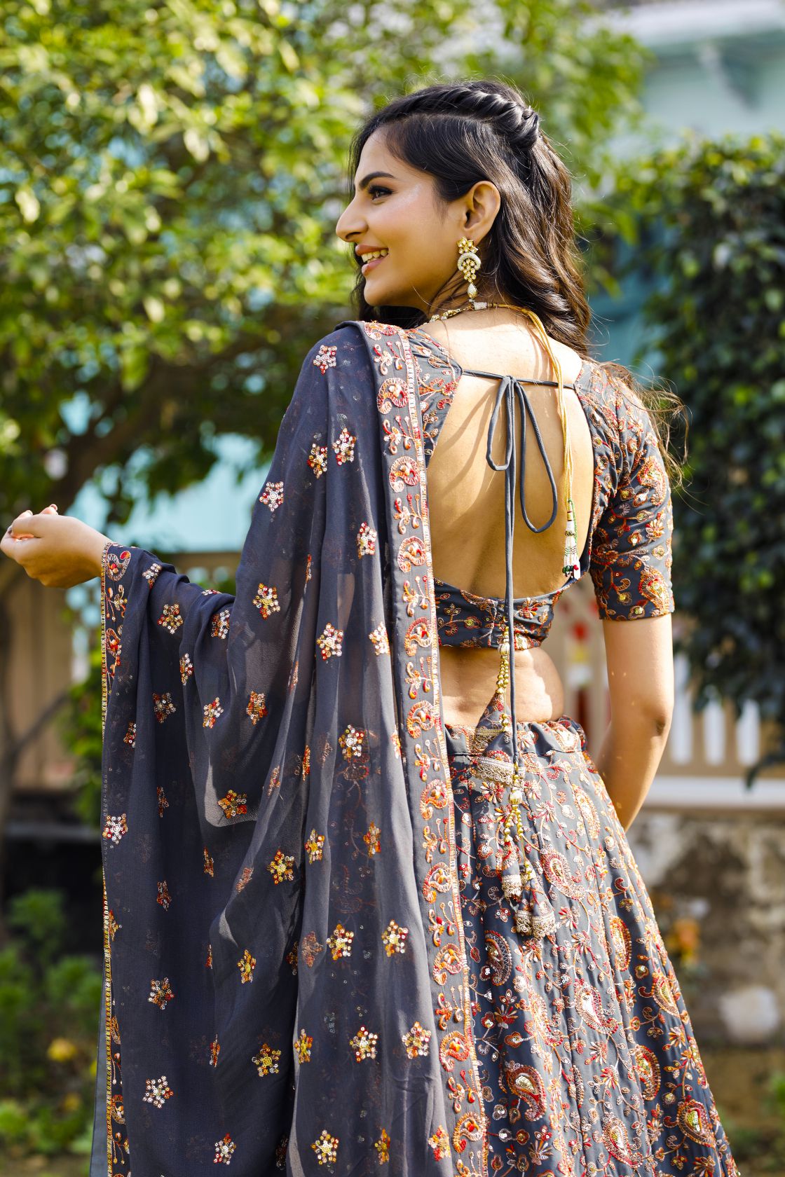 Shara Multy Thread Work Lehenga Set
