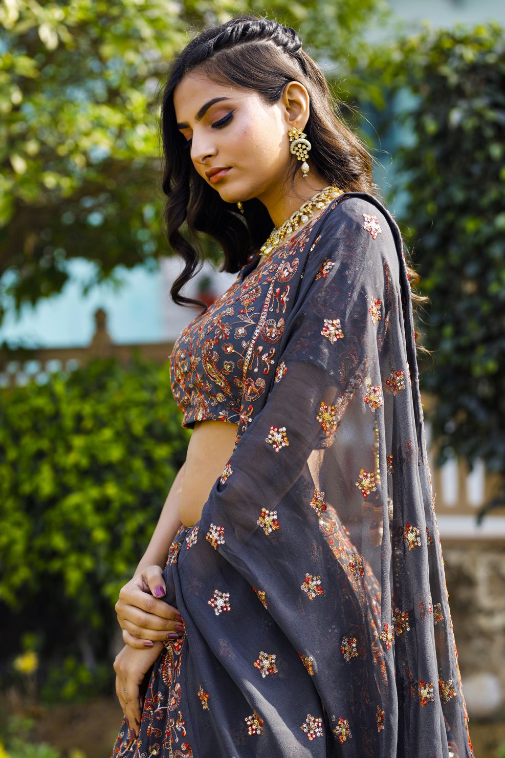 Shara Multy Thread Work Lehenga Set