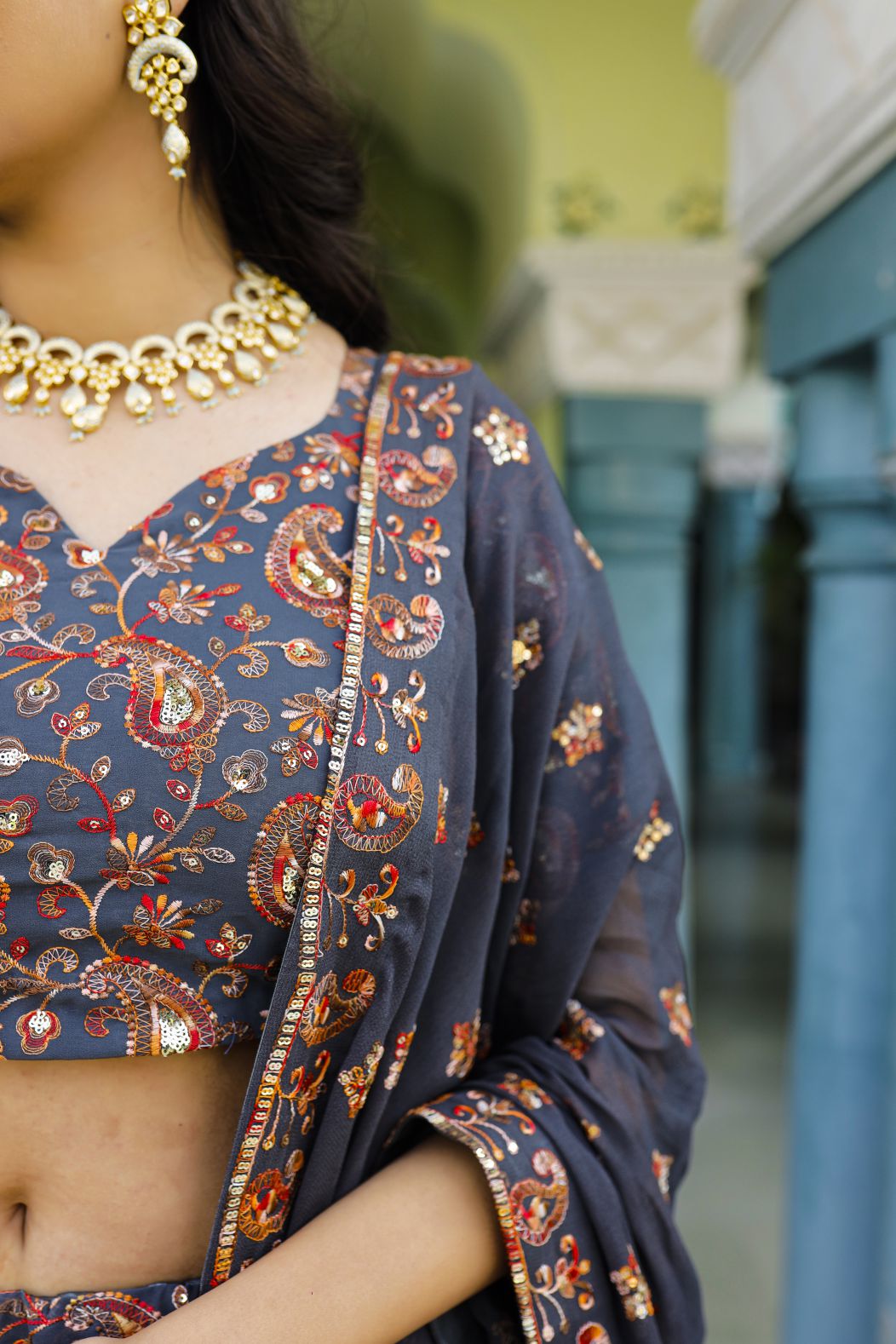 Shara Multy Thread Work Lehenga Set