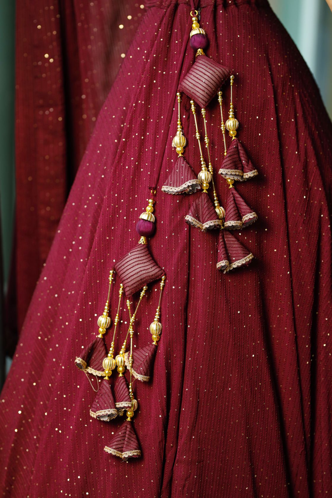 Katha Maroon Lehenga Set