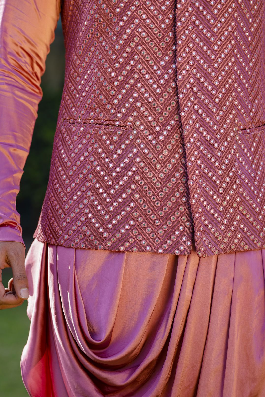 Jawad Metallic Pink Men's Kurta