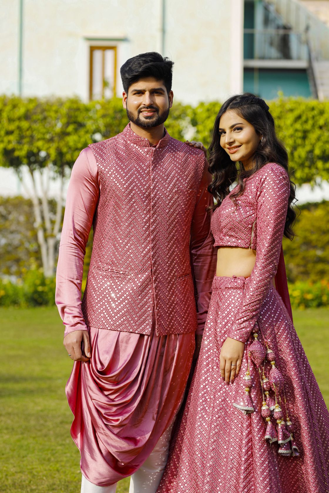 Matellic Pink Couple Set