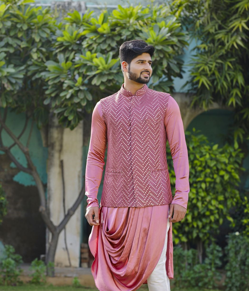 Matellic Pink Couple Set