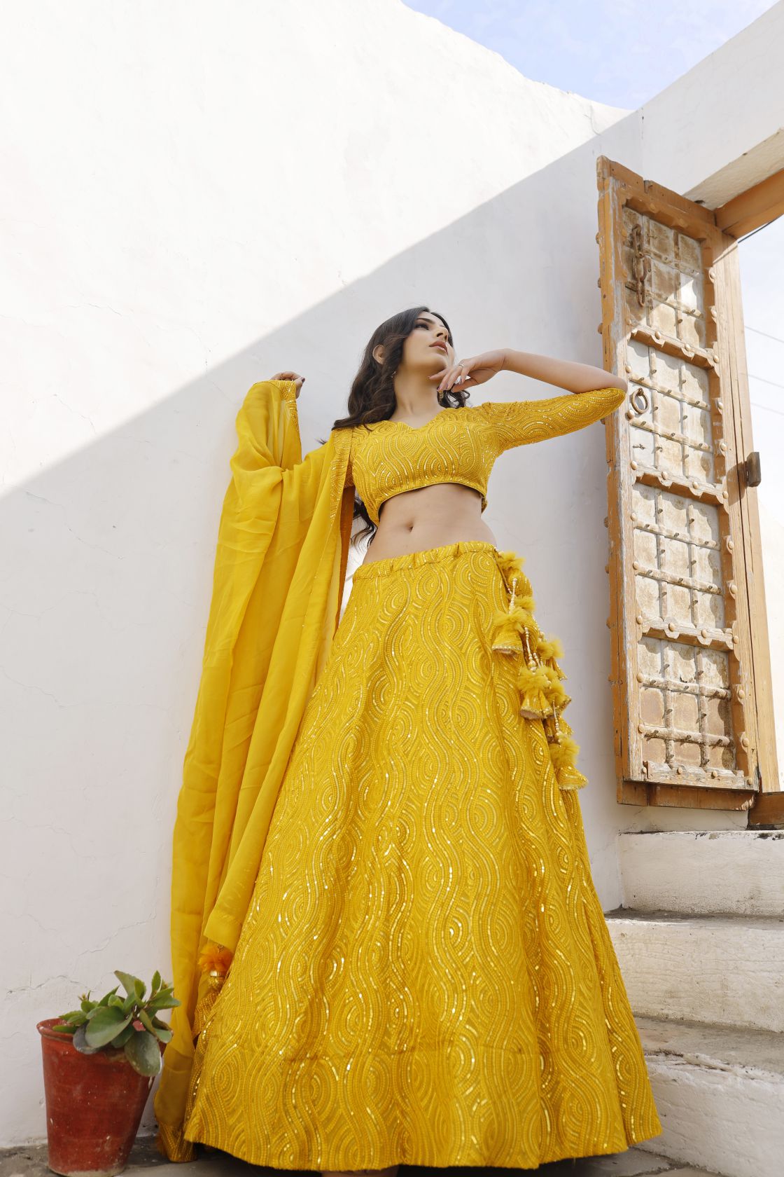 Mustard Yellow Lehenga Set