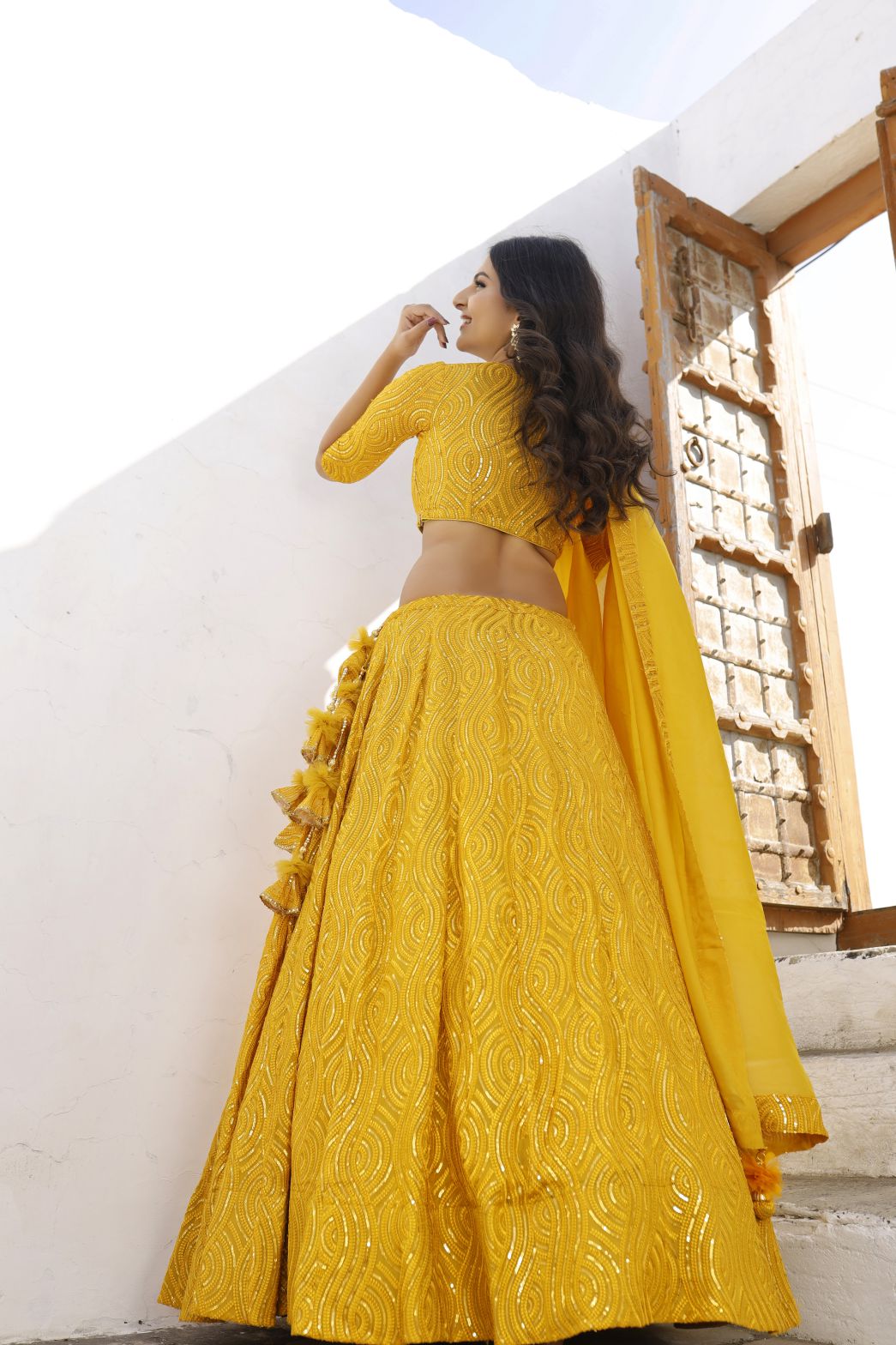 Mustard Yellow Lehenga Set