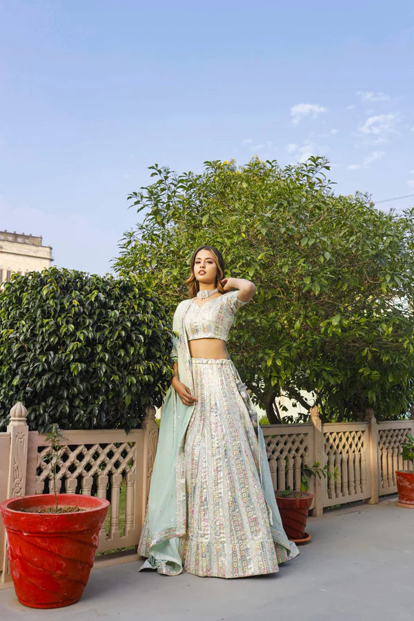 light pista green Multi mirror lahanga Set