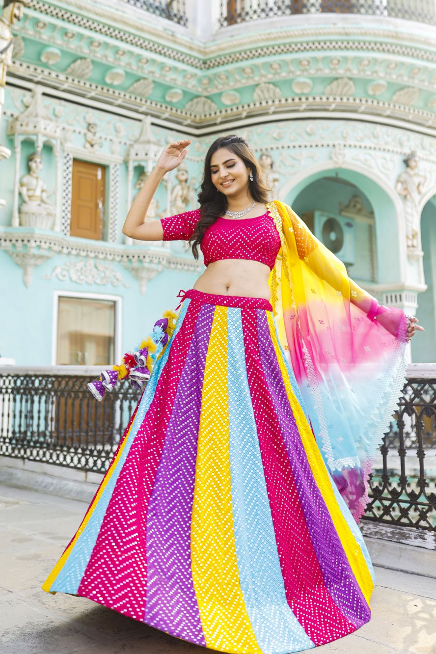 Naaz Mirror Work Lehenga Set