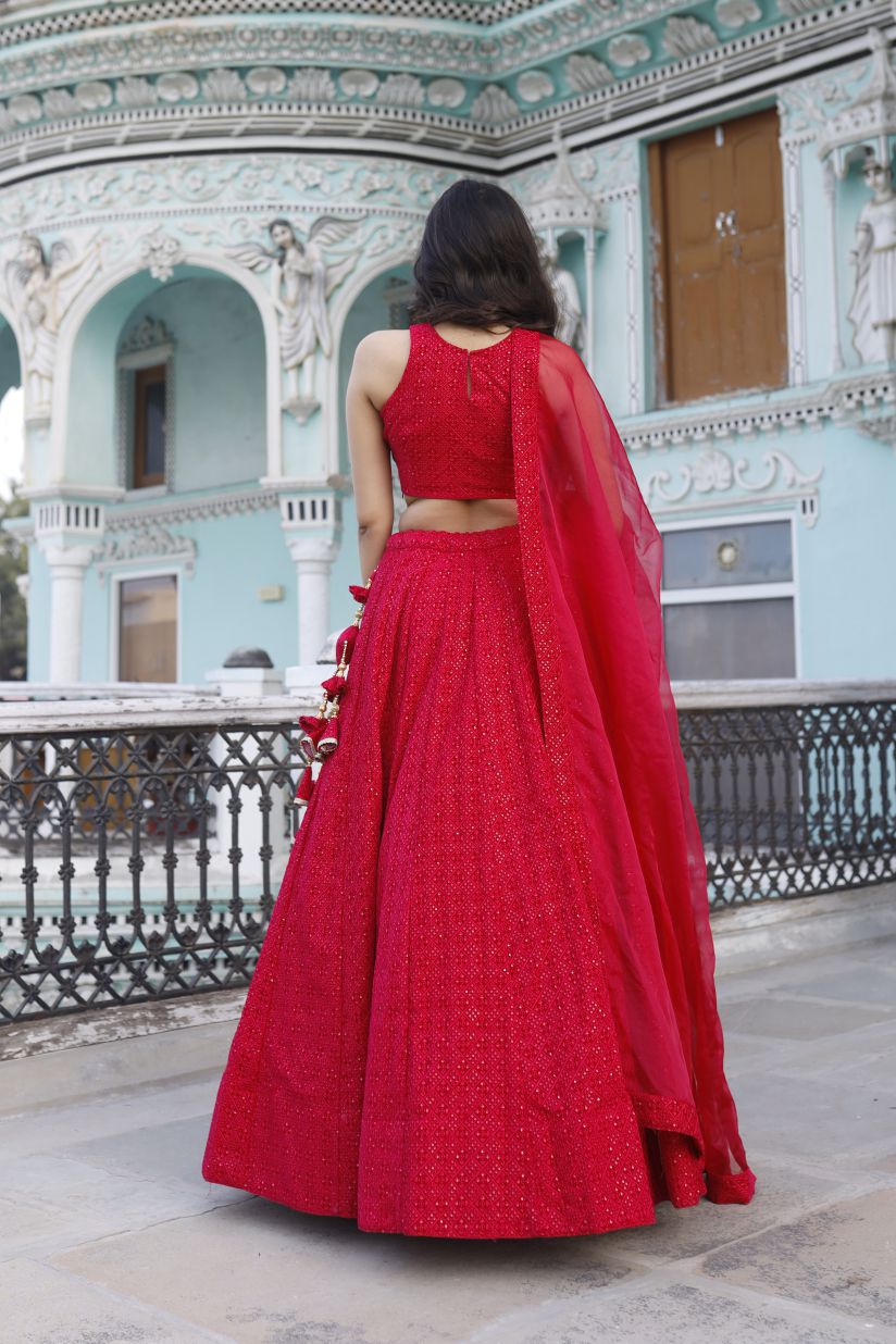 Velvet Pink Lehenga Set