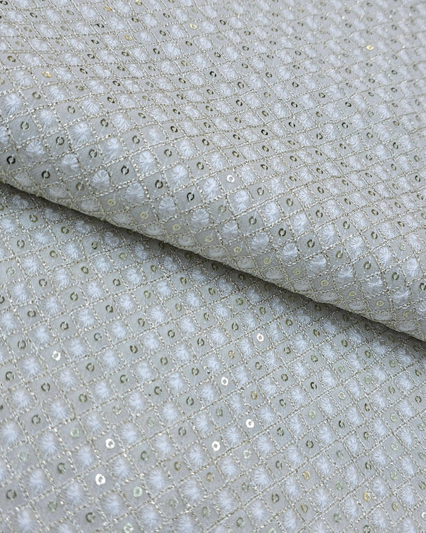 Dyeable Georgette Chain Thread Dot Work ( Price per meter )