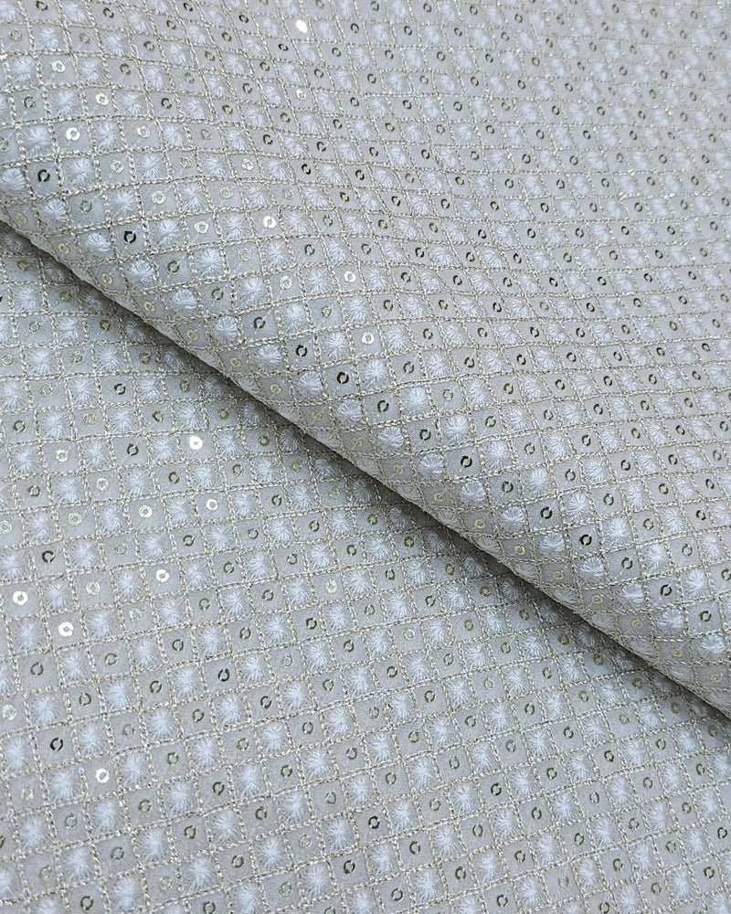 Dyeable Georgette Chain Thread Dot Work ( Price per meter )