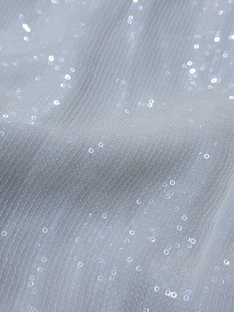 Dyeable Georgette 3mm Water Sequins Work Embroidery ( Price Per Meter )