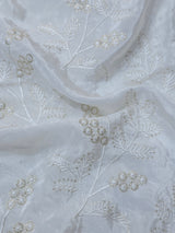 Dyeable Crepe Sequins Thread Work Embroidery ( Price Per Meter )