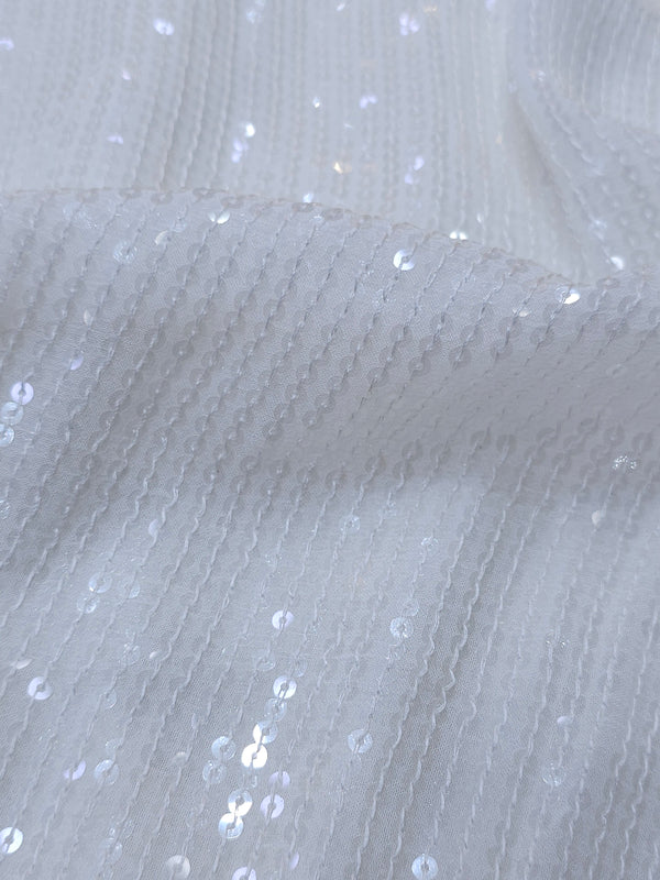 Dyeable Georgette 5mm Water Sequins Work Embroidery ( Price Per Meter )