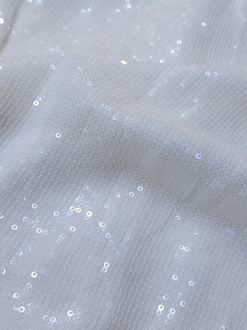 Dyeable Georgette 3mm Water Sequins Work Embroidery ( Price Per Meter )