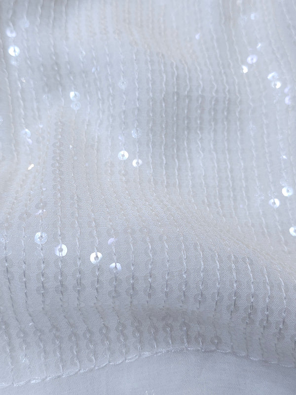 Dyeable Georgette 5mm Water Sequins Work Embroidery ( Price Per Meter )