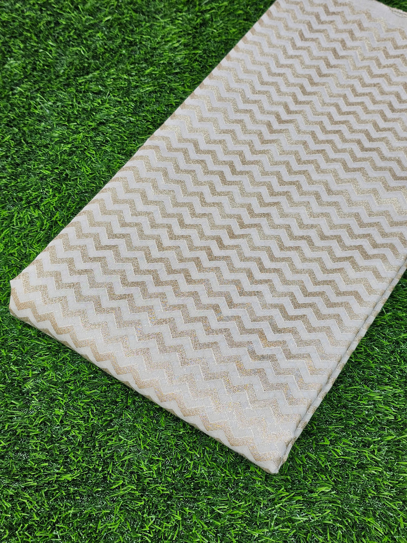 Dyeable Kataan Chanderi Banarsi Zigzag ( Price Per Meter )