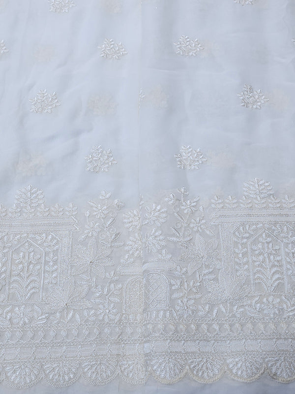 Dyeable Georgette Thread Work Embroidery Panel ( Price Per Meter )