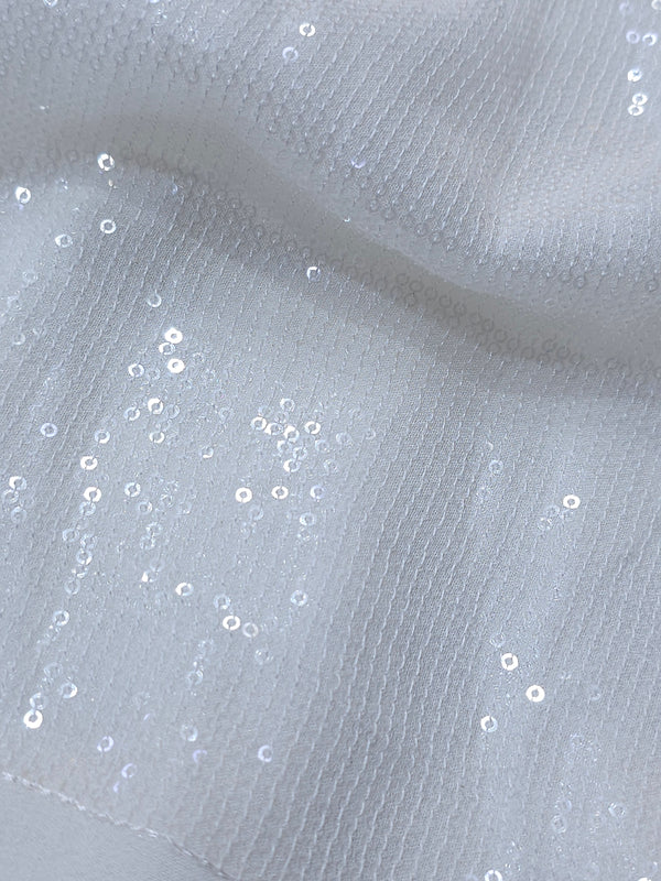 Dyeable Georgette 3mm Water Sequins Work Embroidery ( Price Per Meter )