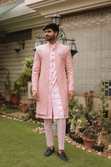 Powder Pink Embroidery Sherwani