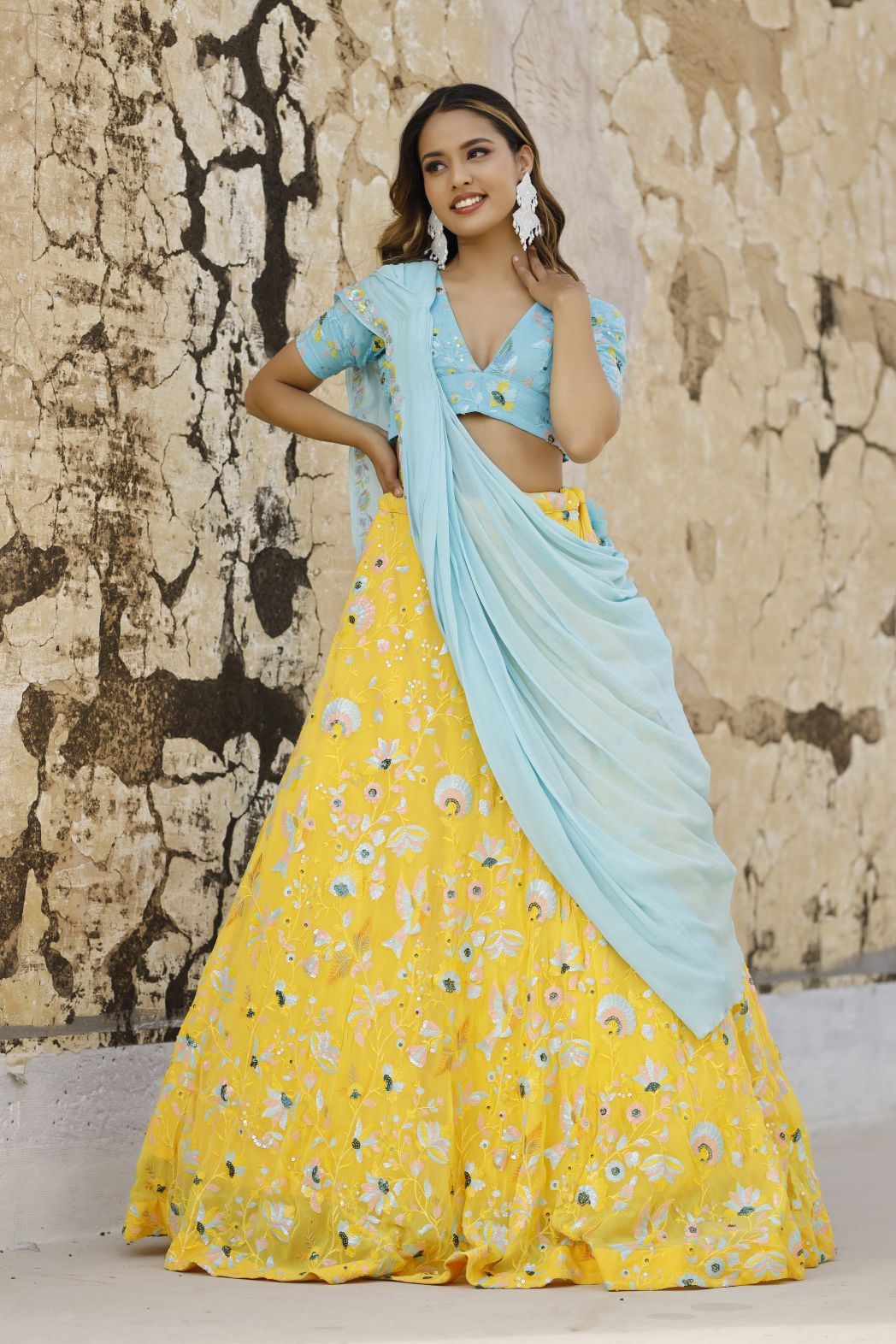 Divi Bird Detailing Lehenga Set